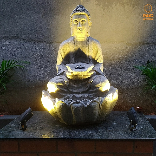Buddha and water fountain Sculpture (A3)