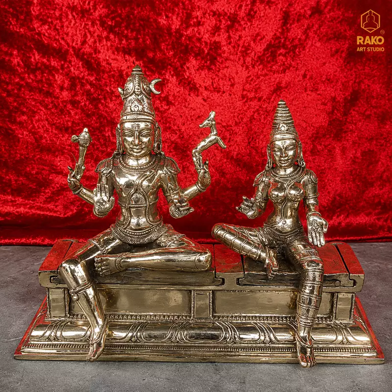 Shivan Parvathi Metal Sculpture
