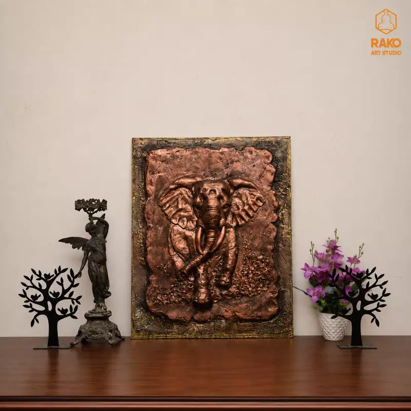 Elephant Wall Mural Sculpture