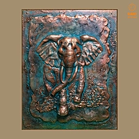 Elephant Wall Mural Sculpture