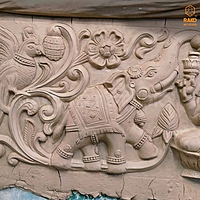 Gaja Lakshmi  Wall Mural Relief Sculpture