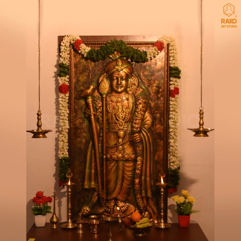 Murugan Wall Mural Relief Sculpture (A1)