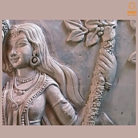 Radha Krishna Wall Mural Sculpture