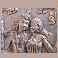 Radha Krishna Wall Mural Sculpture