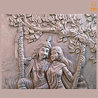 Radha Krishna Wall Mural Sculpture
