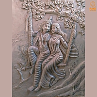 Radha Krishna Wall Mural Sculpture