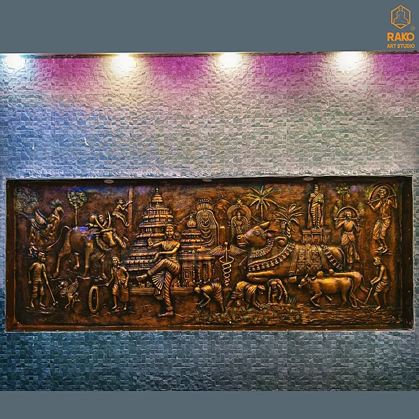 Tamil Festival Wall Mural Relief Sculpture