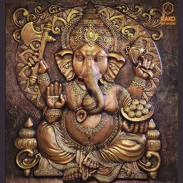 Vinayagar Wall Mural Relief Sculpture(A2)