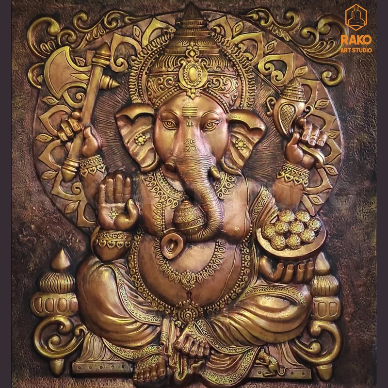 Vinayagar Wall Mural Relief Sculpture(A2)